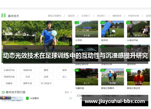 动态光效技术在足球训练中的互动性与沉浸感提升研究